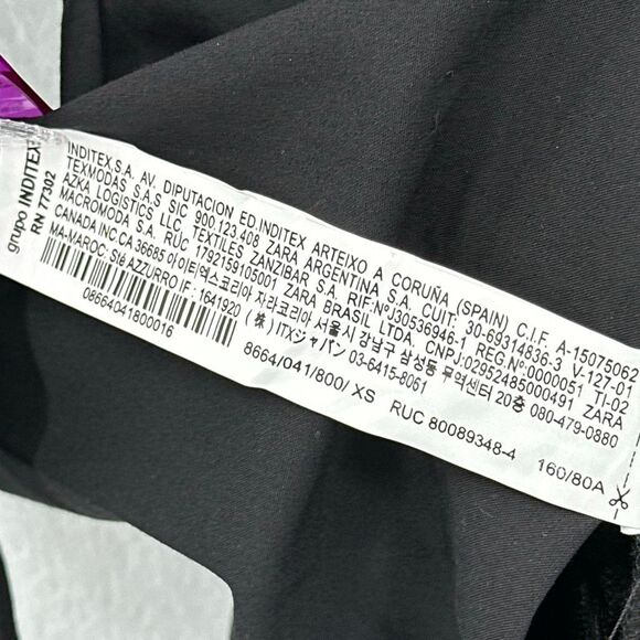 NWT Zara Black Box Pleat Belted Long Sleeve Collared Mini Blazer Dress Size XS - Picture 11 of 11